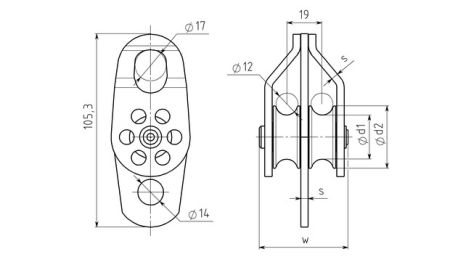  Блок-ролик Вертикаль двойной сталь с подшипником в Сочи  