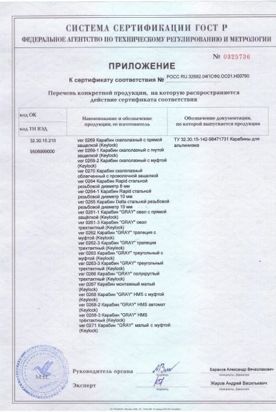  Карабин Вертикаль «GRAY» трапеция с муфтой (Keylock) в Сочи  