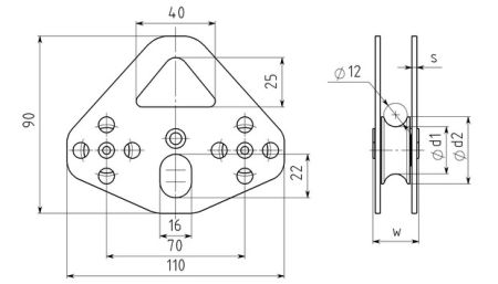  Блок-ролик Вертикаль Тандем дюраль с подшипником  в Сочи  