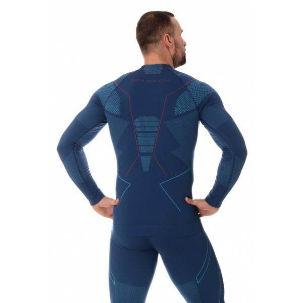 Футболка Brubeck Thermo Nilit Heat черный/голубой мужская в Сочи