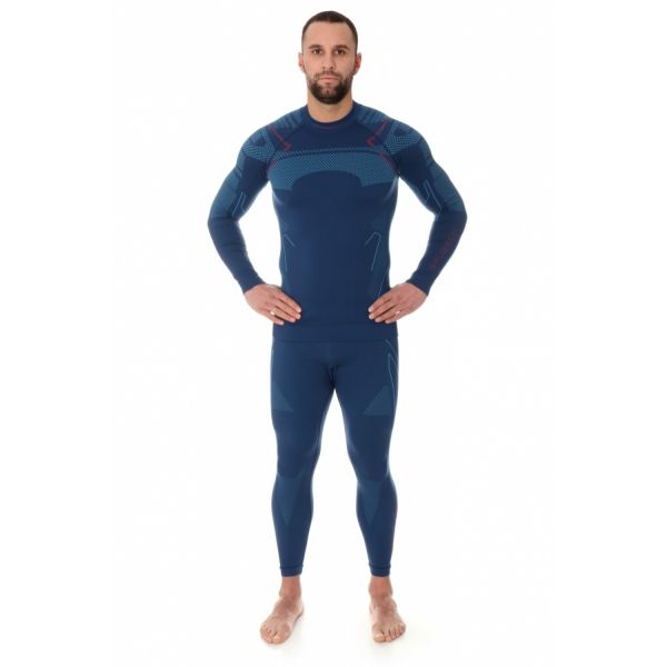 Футболка Brubeck Thermo Nilit Heat черный/голубой мужская в Сочи